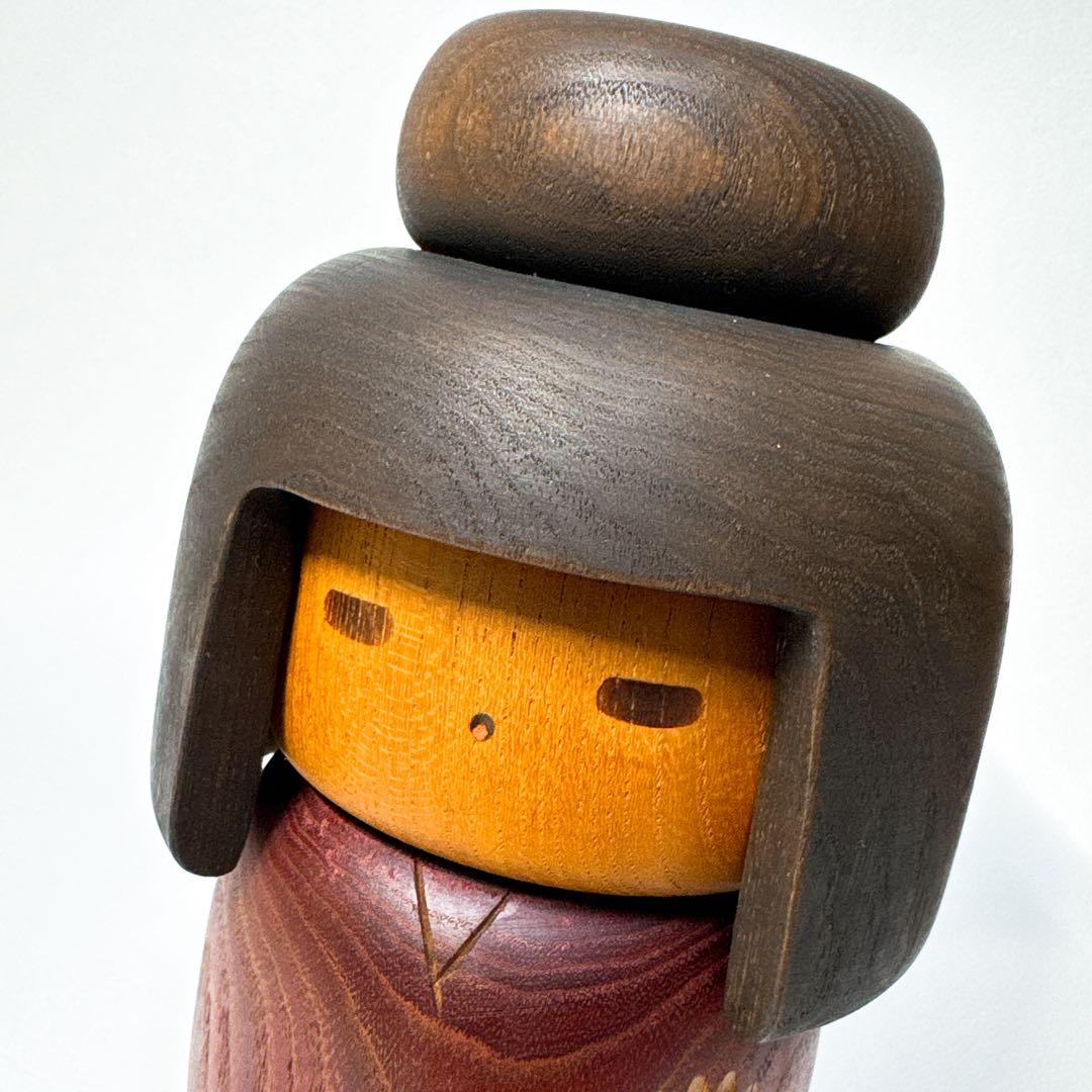 【美品 2体セット】山中三平 創作こけし 「花ことば」 伝統工芸 民芸 郷土玩具