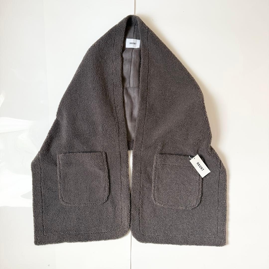 J*O様 美品　HAUNTハウント　ボアストール　コート　チャコール　ロング