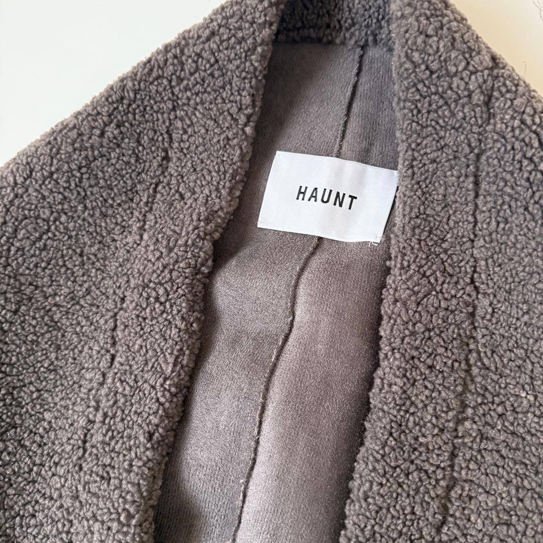 J*O様 美品　HAUNTハウント　ボアストール　コート　チャコール　ロング