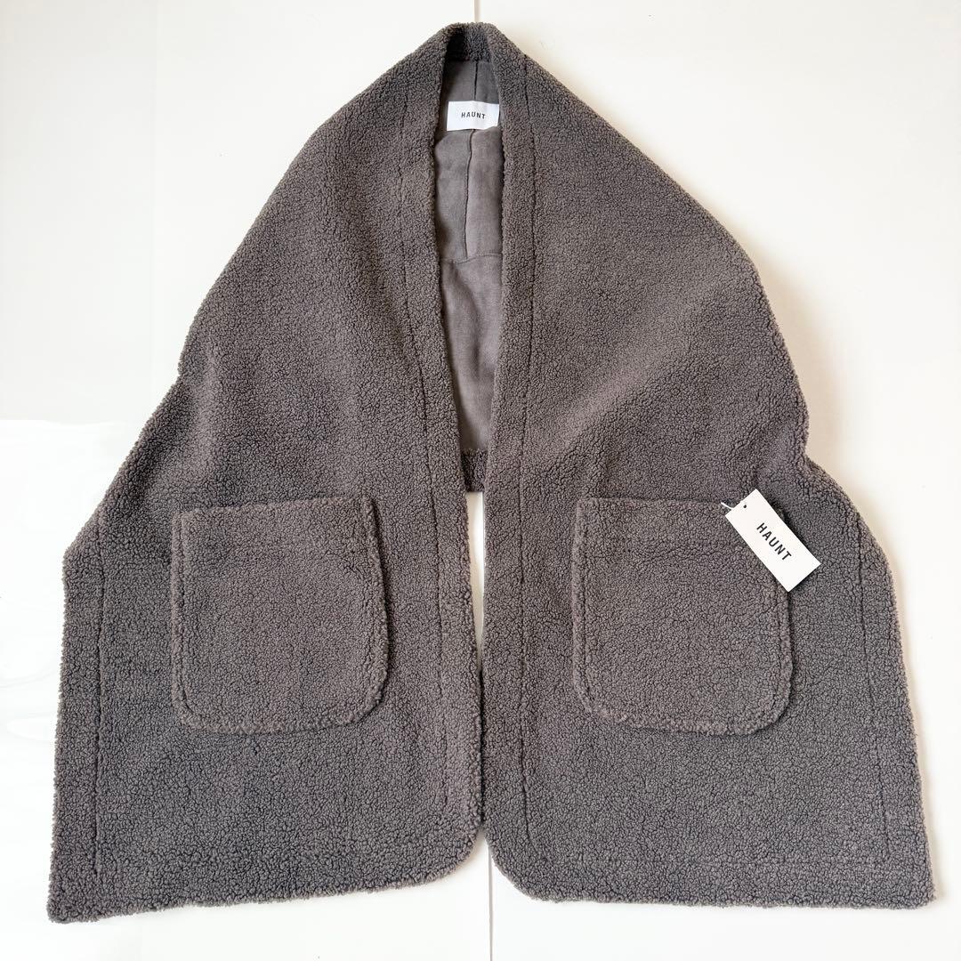 J*O様 美品　HAUNTハウント　ボアストール　コート　チャコール　ロング