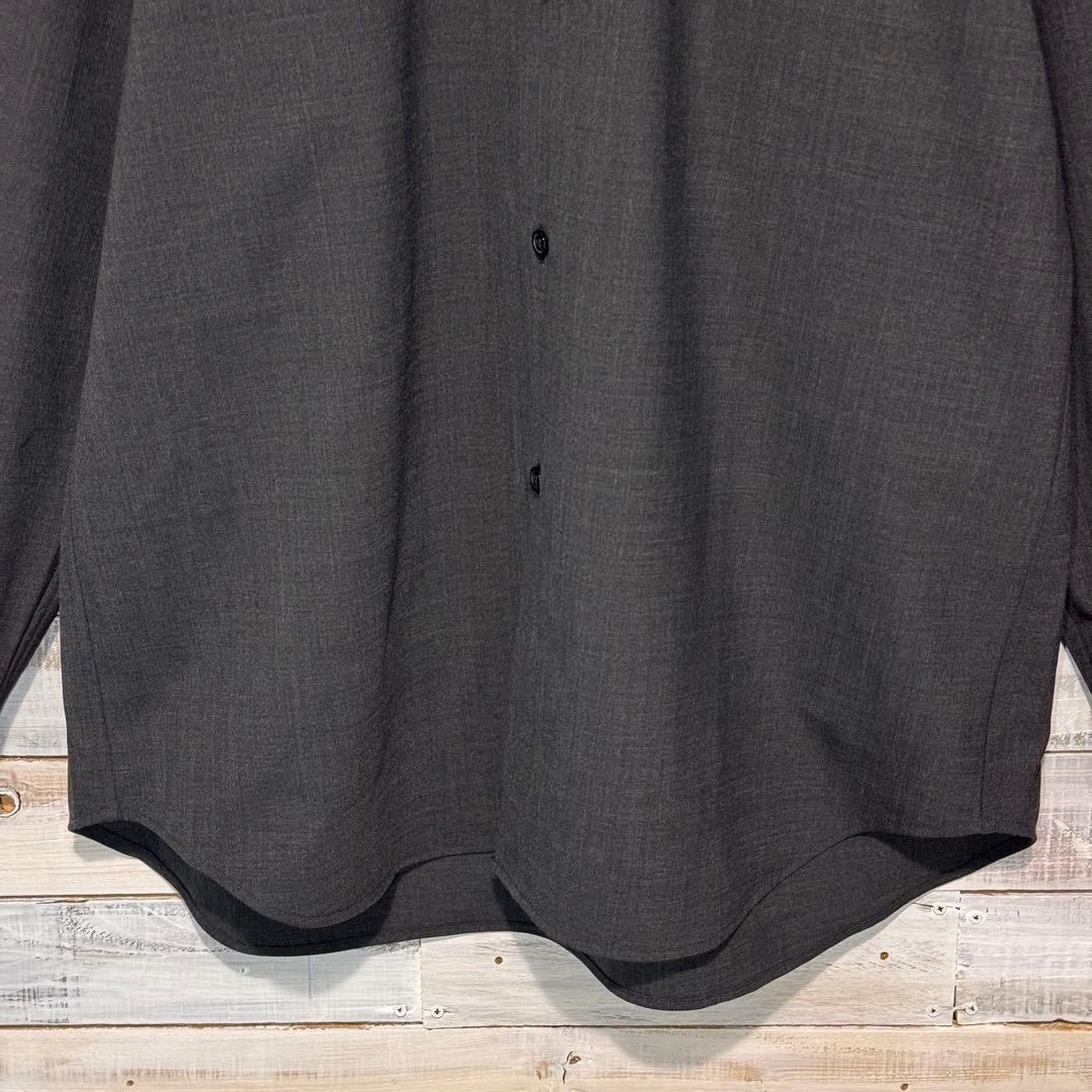 完売品✨MUJI Laboウール混レギュラーカラーシャツ ダークグレー L