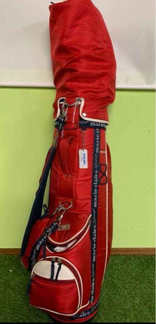 キャディバッグ　赤　レディース