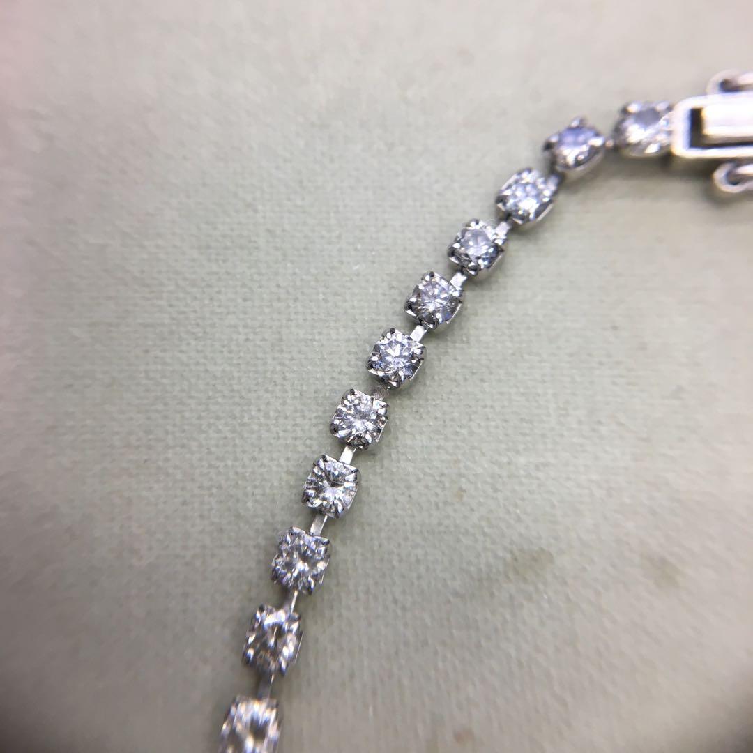 Pt850 天然ダイヤ　ダイヤモンド　3ct テニスブレス