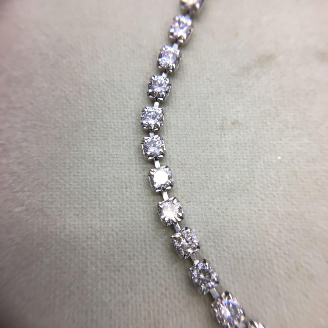 Pt850 天然ダイヤ　ダイヤモンド　3ct テニスブレス