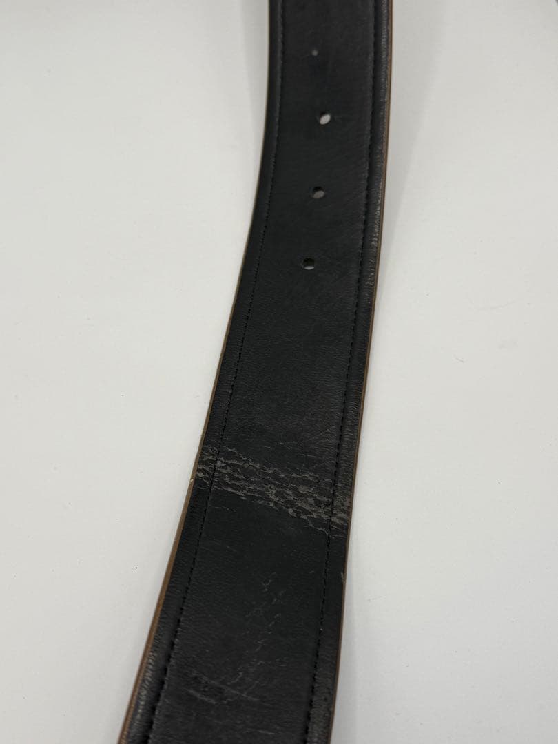 Balenciaga レザーベルト ブラウン ゴールド金具 100cm