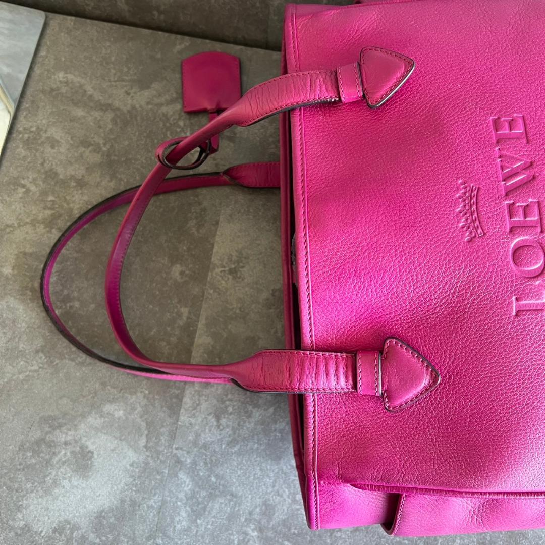 ⭐️LOEWE⭐️ロエベ ヘリテージ トートバッグ ピンク レザー ロゴ型押し