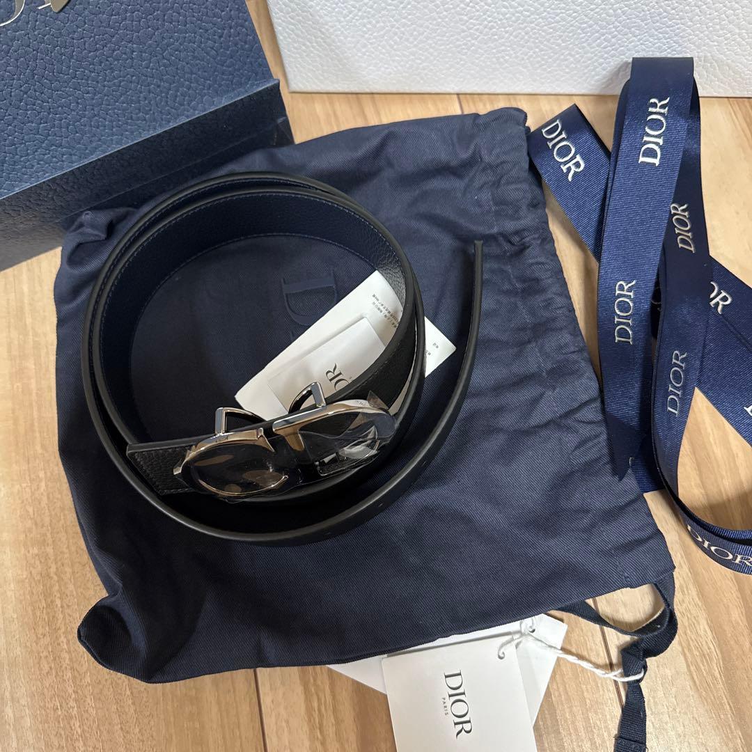 新品　未使用　Dior ブラックレザーベルト　CD ロゴ