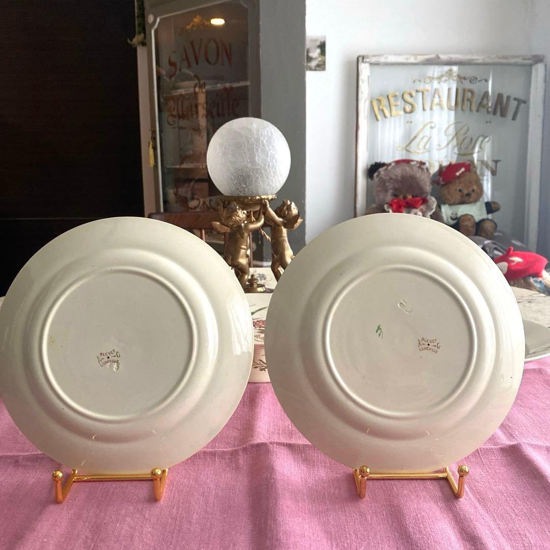 フランスアンティーク　LunevilleリュネヴィルBLEUET　矢車菊プレート