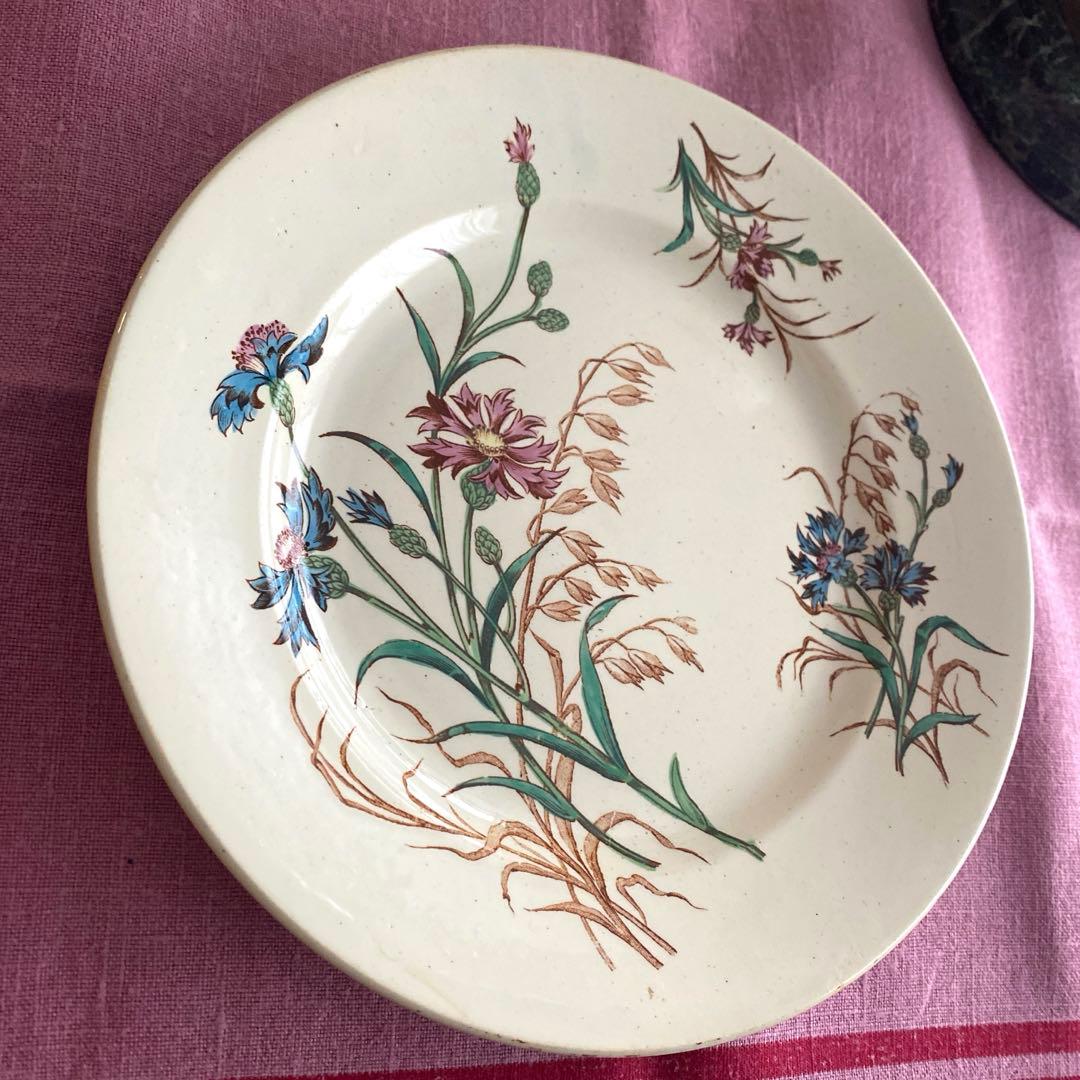 フランスアンティーク　LunevilleリュネヴィルBLEUET　矢車菊プレート