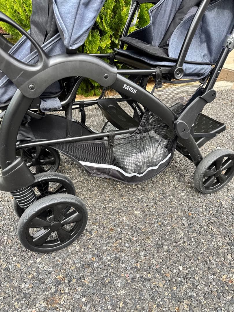 カトージ　ふたりでゴー　DX デニム　二人乗りベビーカー