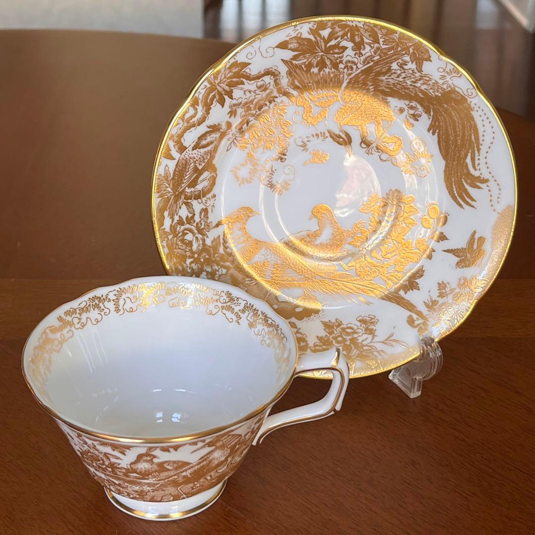 【希少品】ロイヤルクラウンダービー★レッド＆ゴールドエイビス★C/S 2客