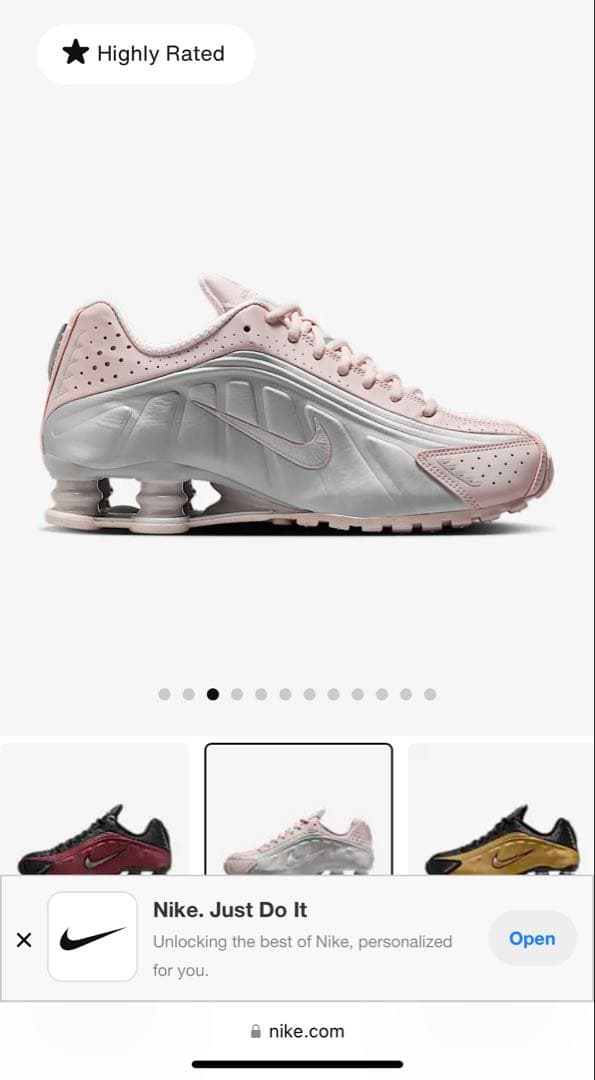 Nike Shox ピンク スニーカー