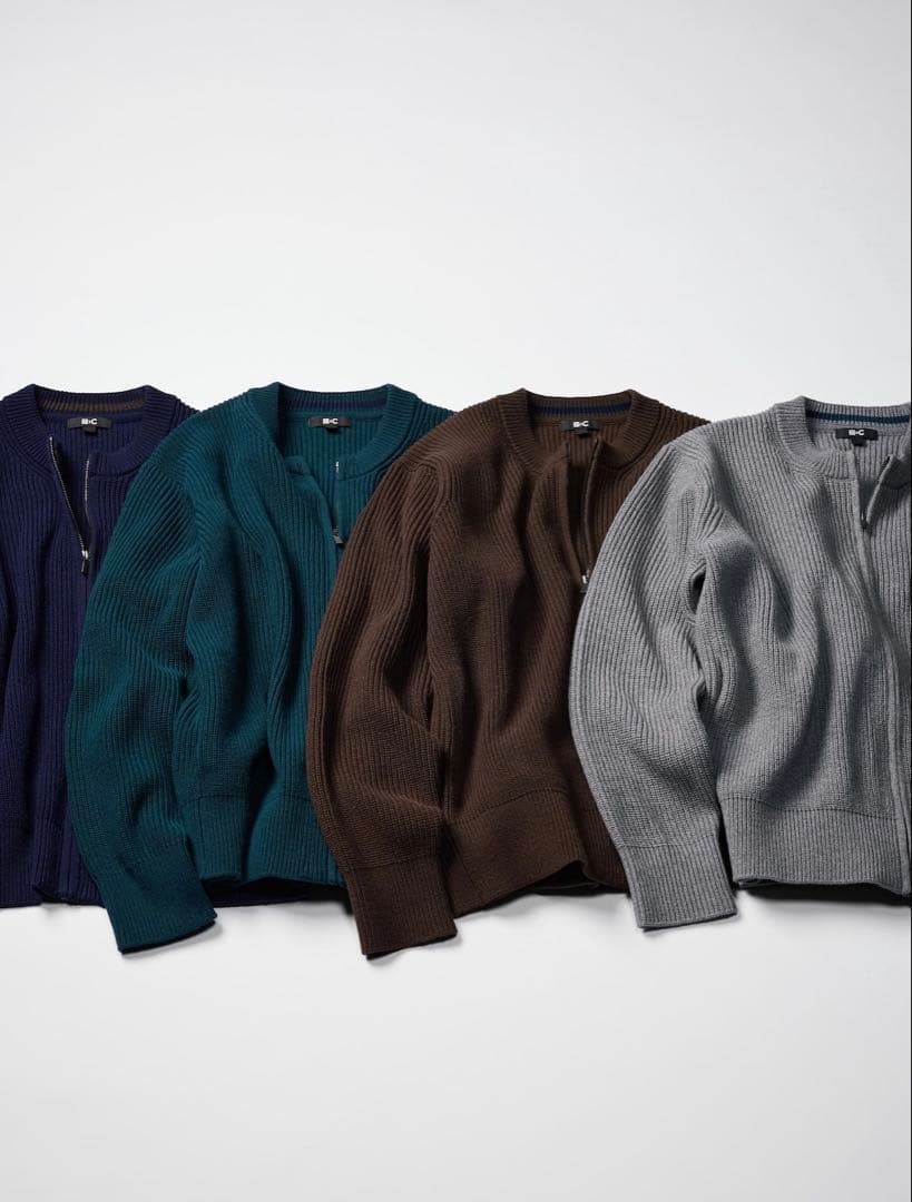 UNIQLO C クルーネックフルジップカーディガン グレー