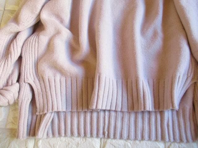 トゥモローランド 上質 カシミヤ混 オーバーサイズ ハイネック ニット 淡ピンク