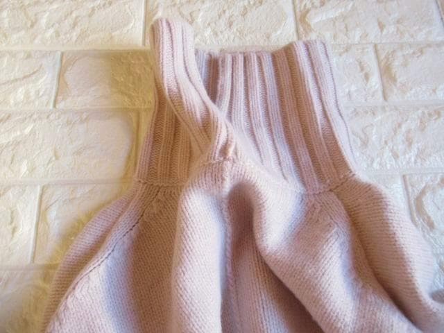 トゥモローランド 上質 カシミヤ混 オーバーサイズ ハイネック ニット 淡ピンク