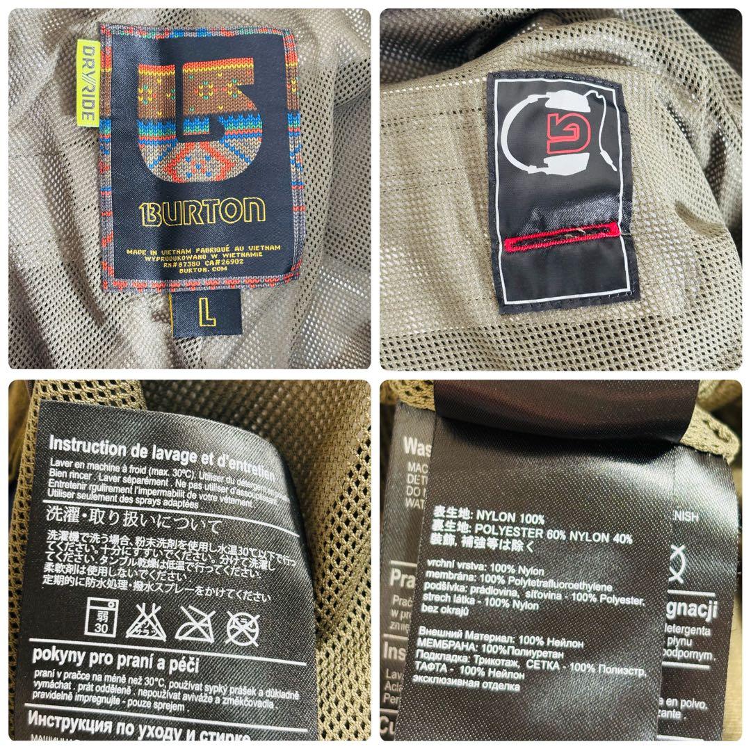 658 美品✨BURTON バートン スノボウェア メンズ パンツ カーキ L
