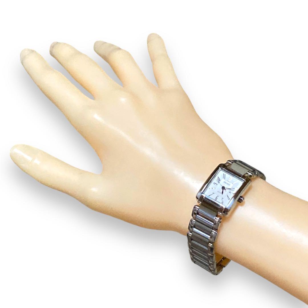 Ⴤ1048ꕤSEIKO エクセリーヌ 腕時計 ゴールド コンビ レクタンギュラー