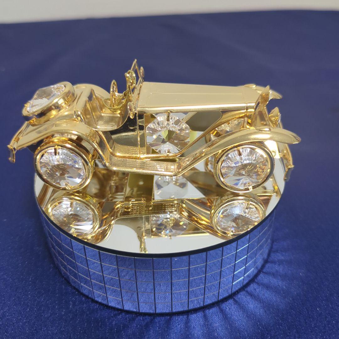 スワロフスキー 金色の交通機関と船舶の置物4点セット