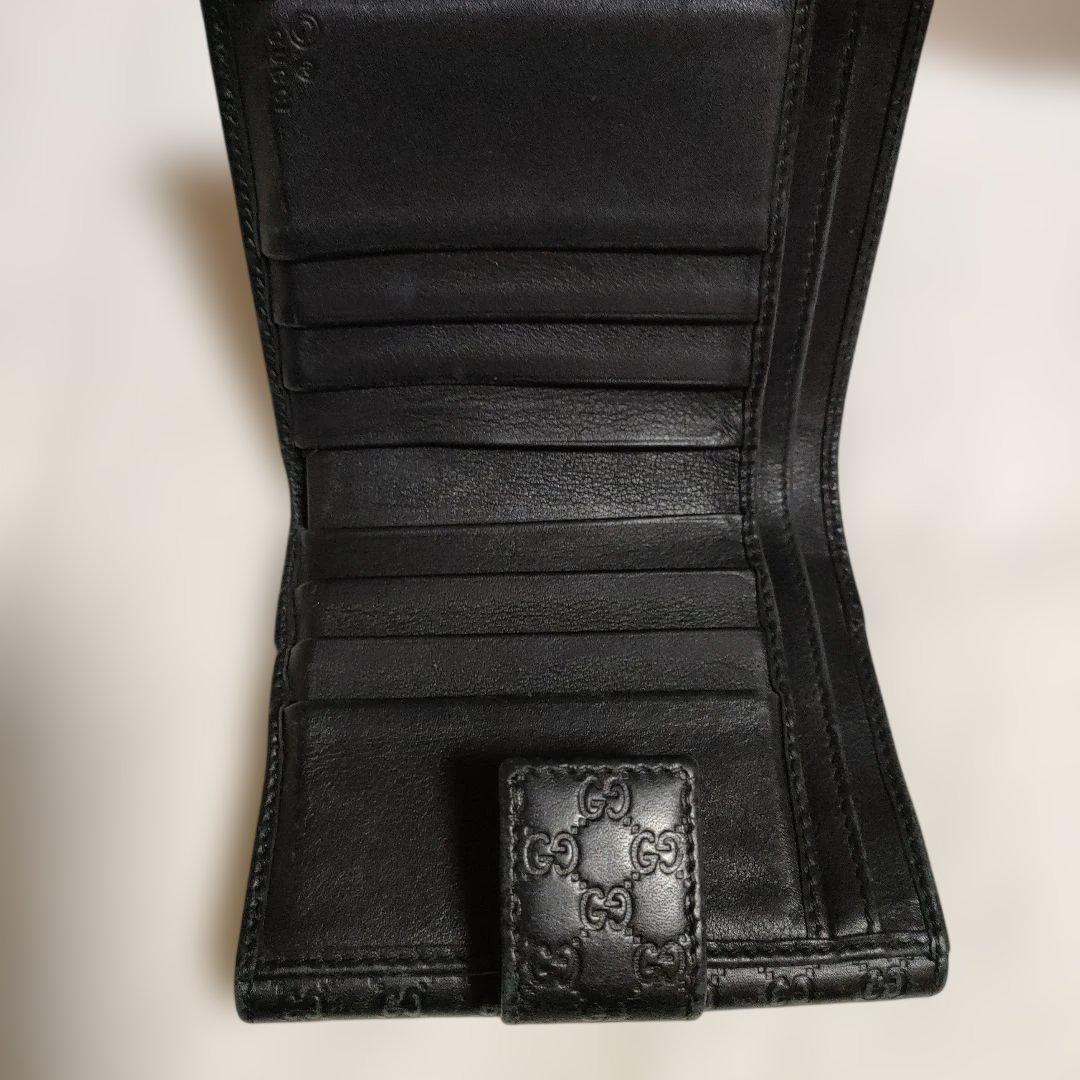GUCCI ブラックレザー 二つ折り財布