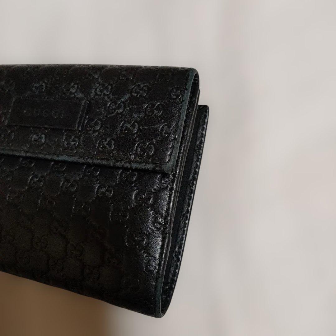 GUCCI ブラックレザー 二つ折り財布