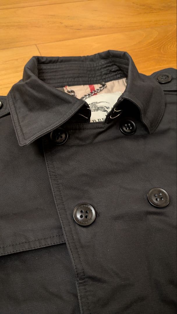 【BURBERRY LONDON】トレンチコート M 黒 ブラック メンズ
