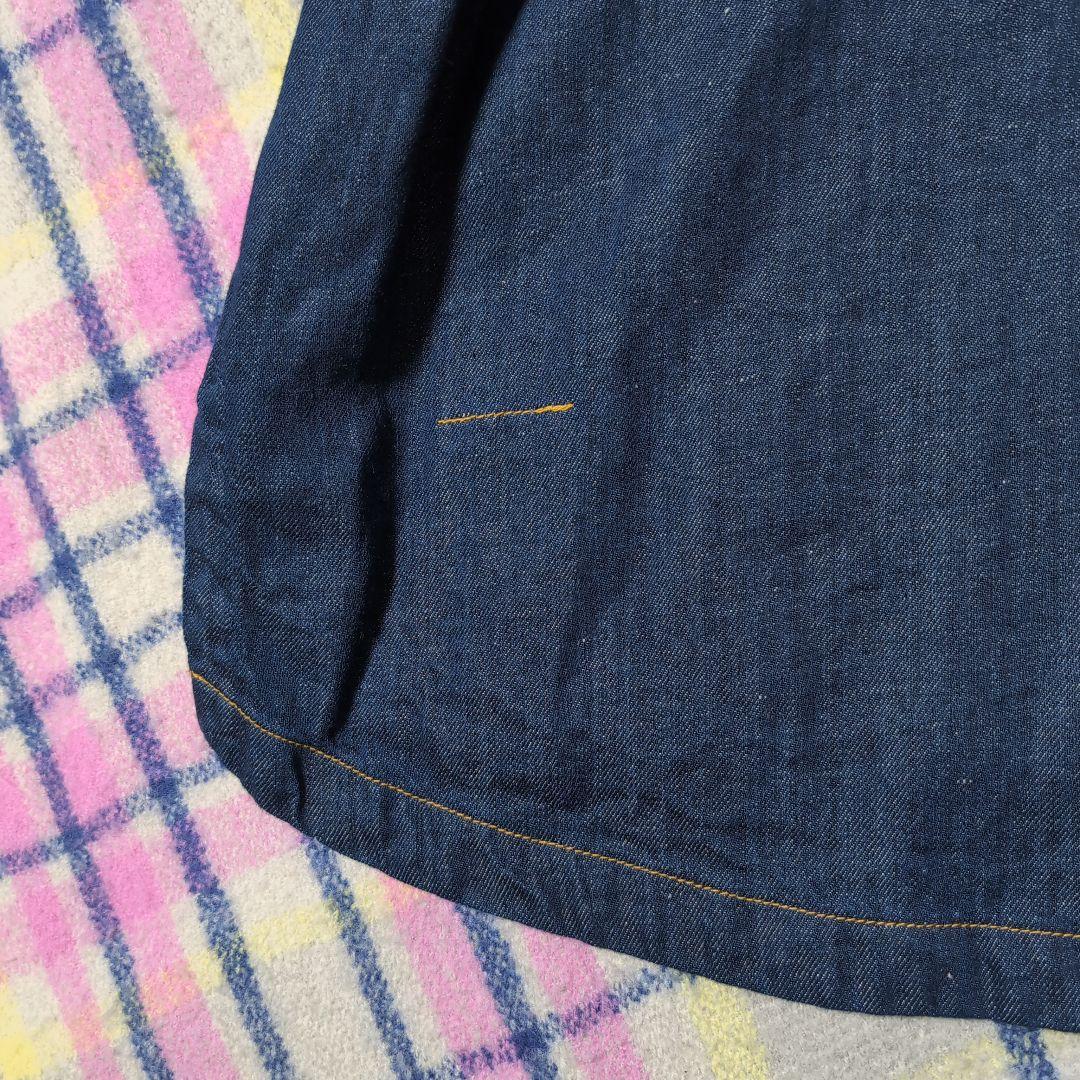 ✨️45R ✨️新品タグ付き✨️小麦デニム フリル Vネック 半袖シャツ