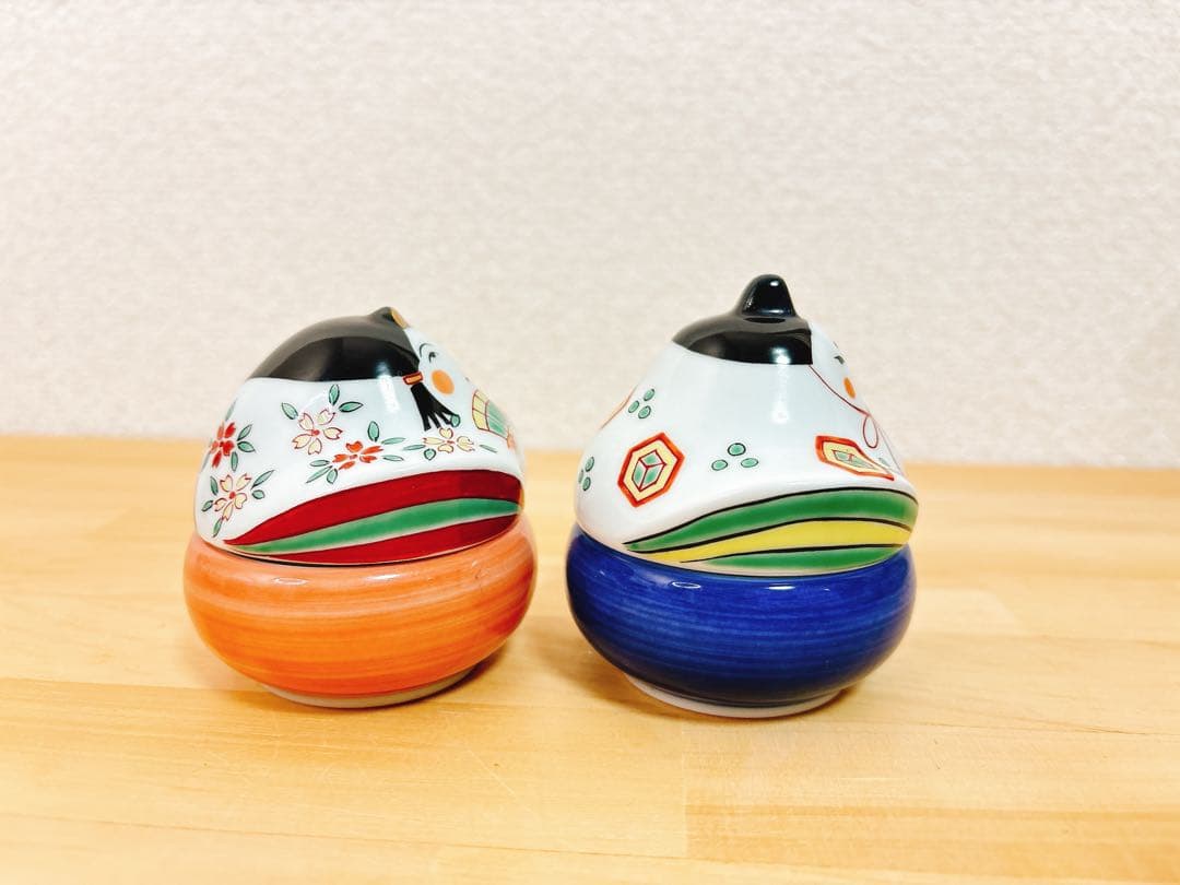 ちーばぁ～ご依頼品　有田焼　幸楽窯　おひな様珍味入れ　ぼんぼり　4点セット