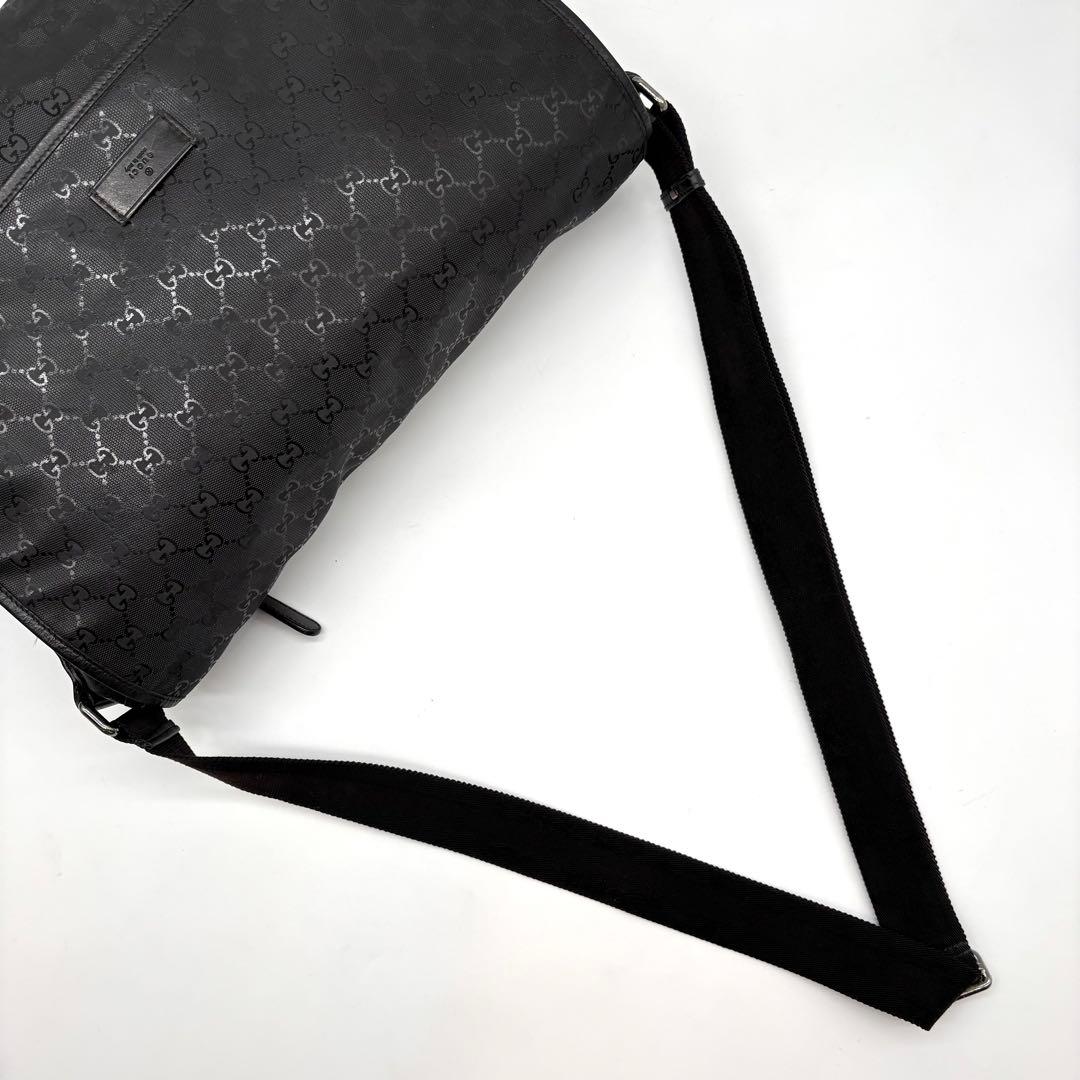 【極美品】GUCCI インプリメ メッセンジャー ショルダーバッグ GG 黒