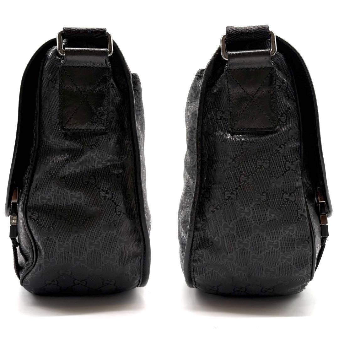 【極美品】GUCCI インプリメ メッセンジャー ショルダーバッグ GG 黒