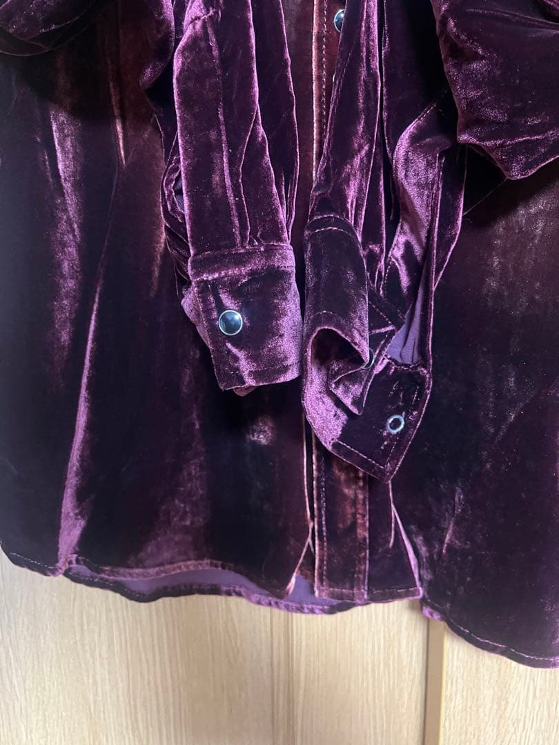 SAINT LAURENT　サンローラン　ベロアベルベットシャツ　ほぼ新品　M