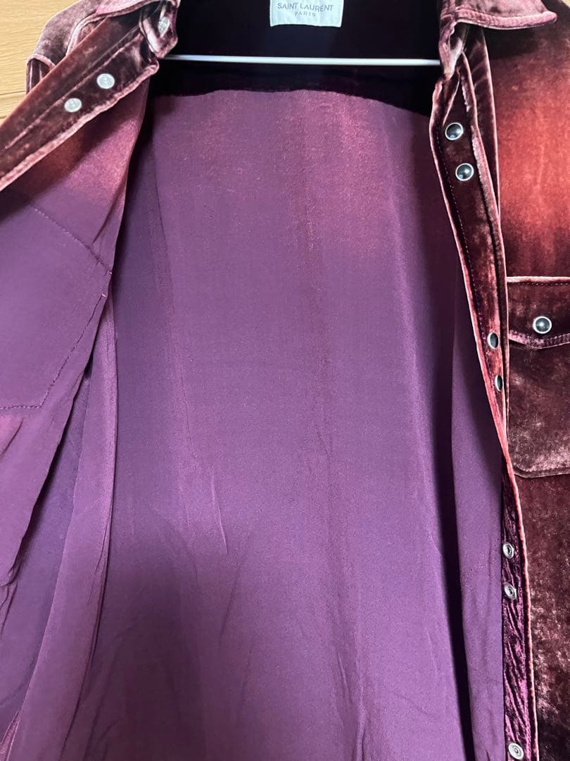 SAINT LAURENT　サンローラン　ベロアベルベットシャツ　ほぼ新品　M