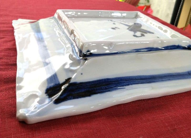 ⬛ブロが選ぶ【高級皿・人気の美濃焼・ 庄右ェ門作】デザイン【扇型超特大皿】２皿