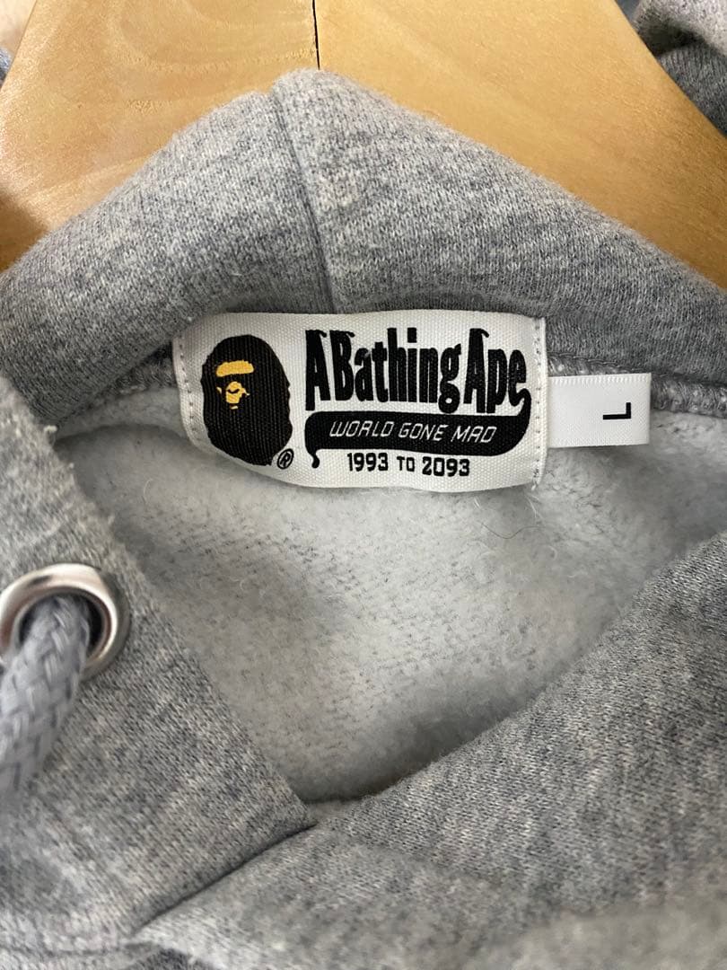 アベイシングエイプ パーカー BAPE カレッジロゴ L グレー