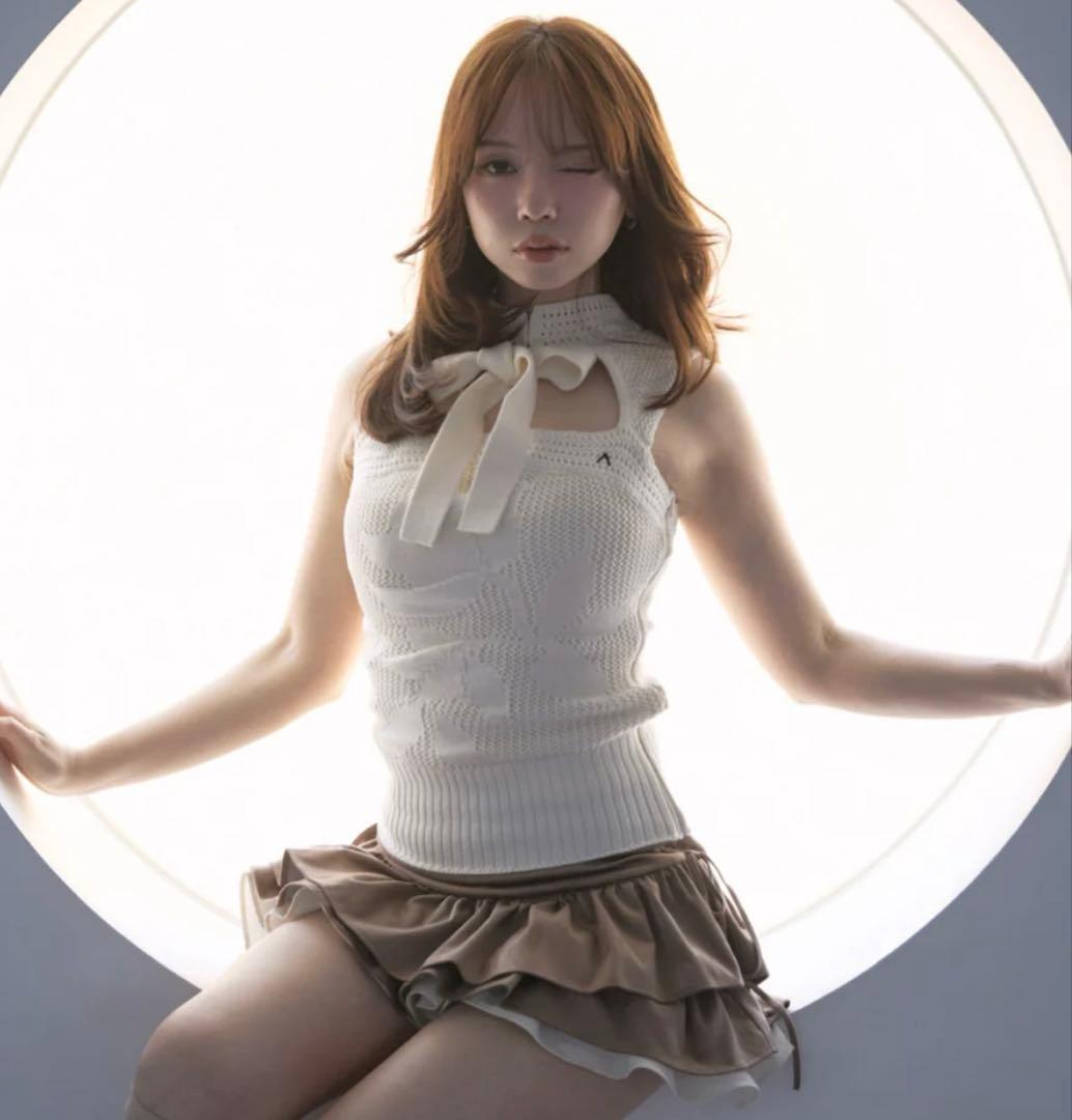 トップス andmary Violet ribbon tops white