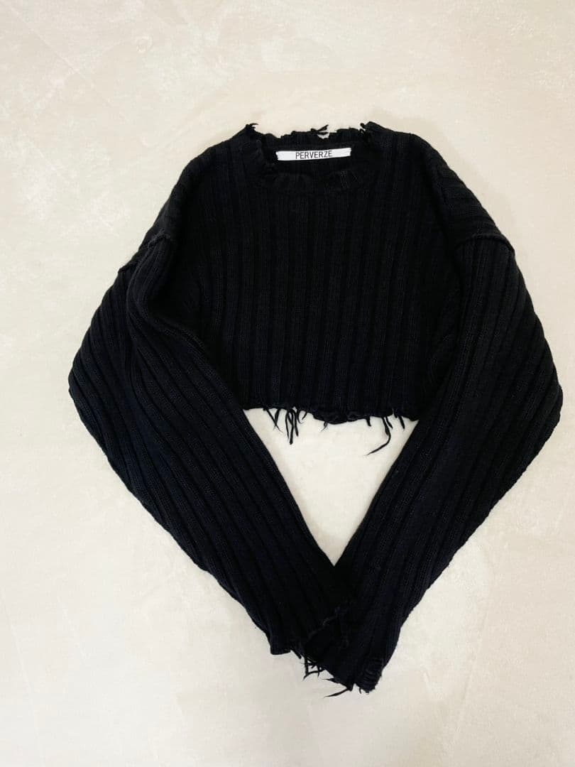 PERVERZE パーバーズ Crash Knit クラッシュ ニット 短丈