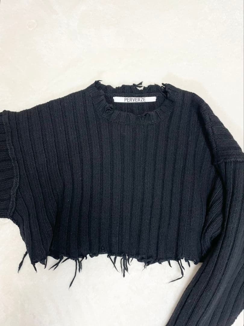 PERVERZE パーバーズ Crash Knit クラッシュ ニット 短丈