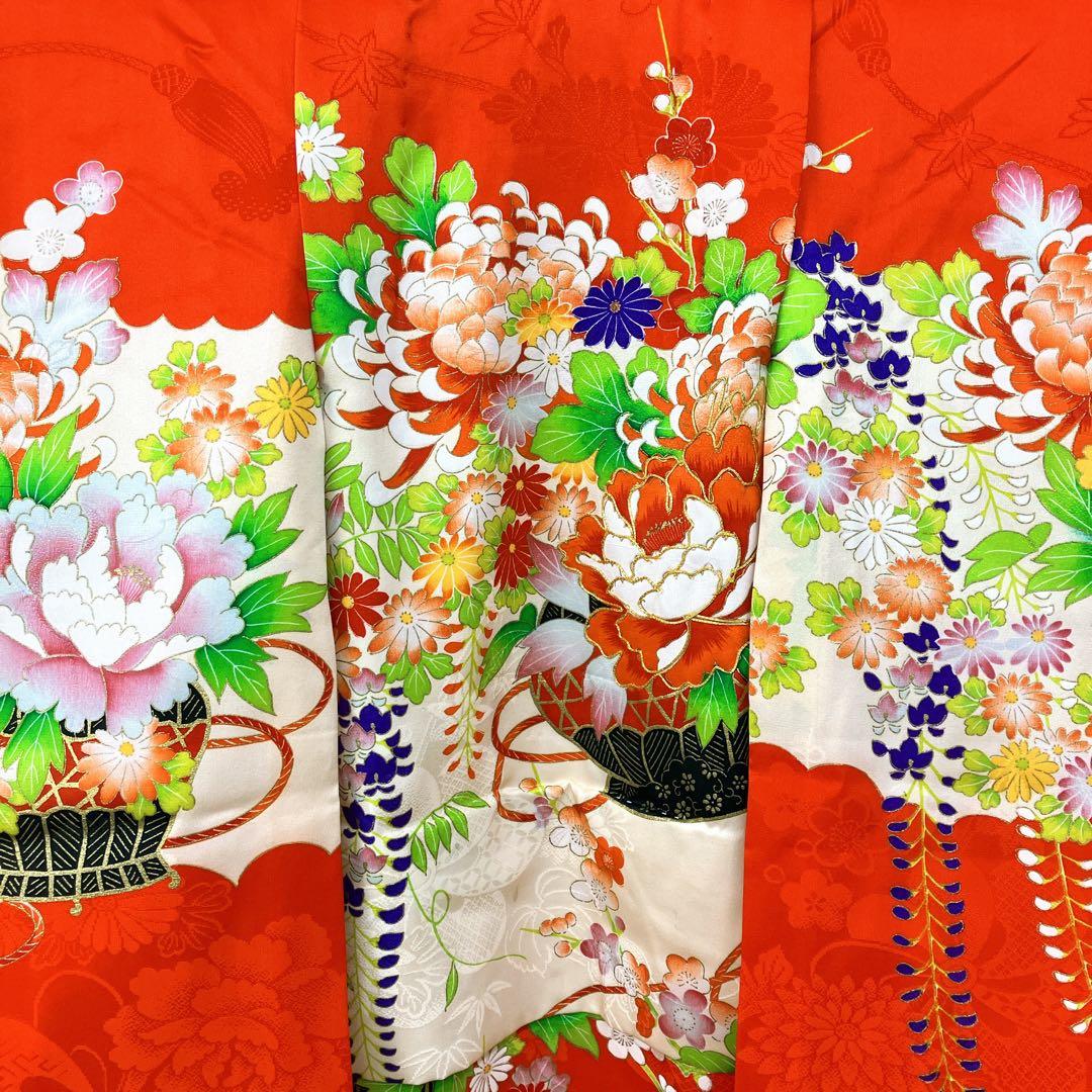 ◎mk-1120　七五三　振袖　着物　襦袢　半衿　3点　女の子　3歳　　1-9