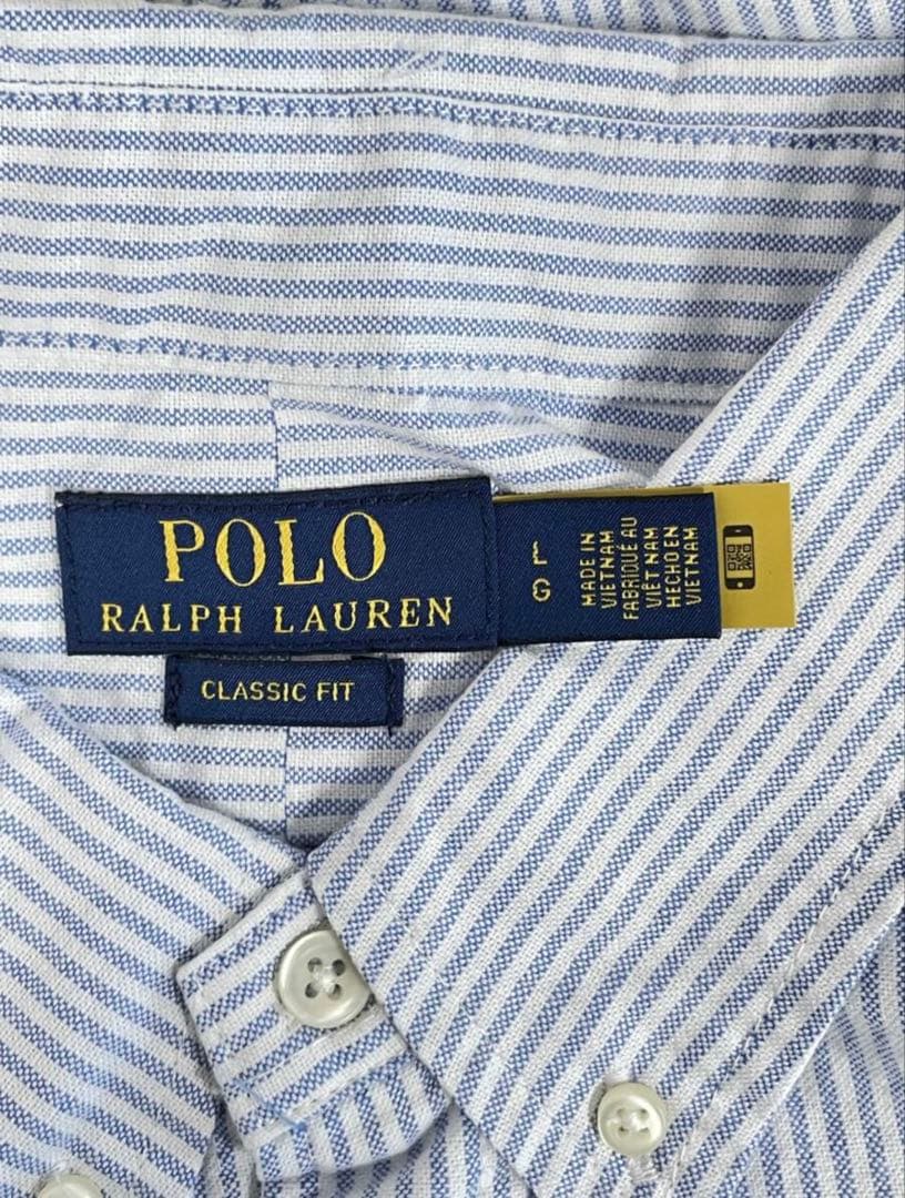 【新品】Polo Ralph Lauren 長袖 青白ストライプシャツ