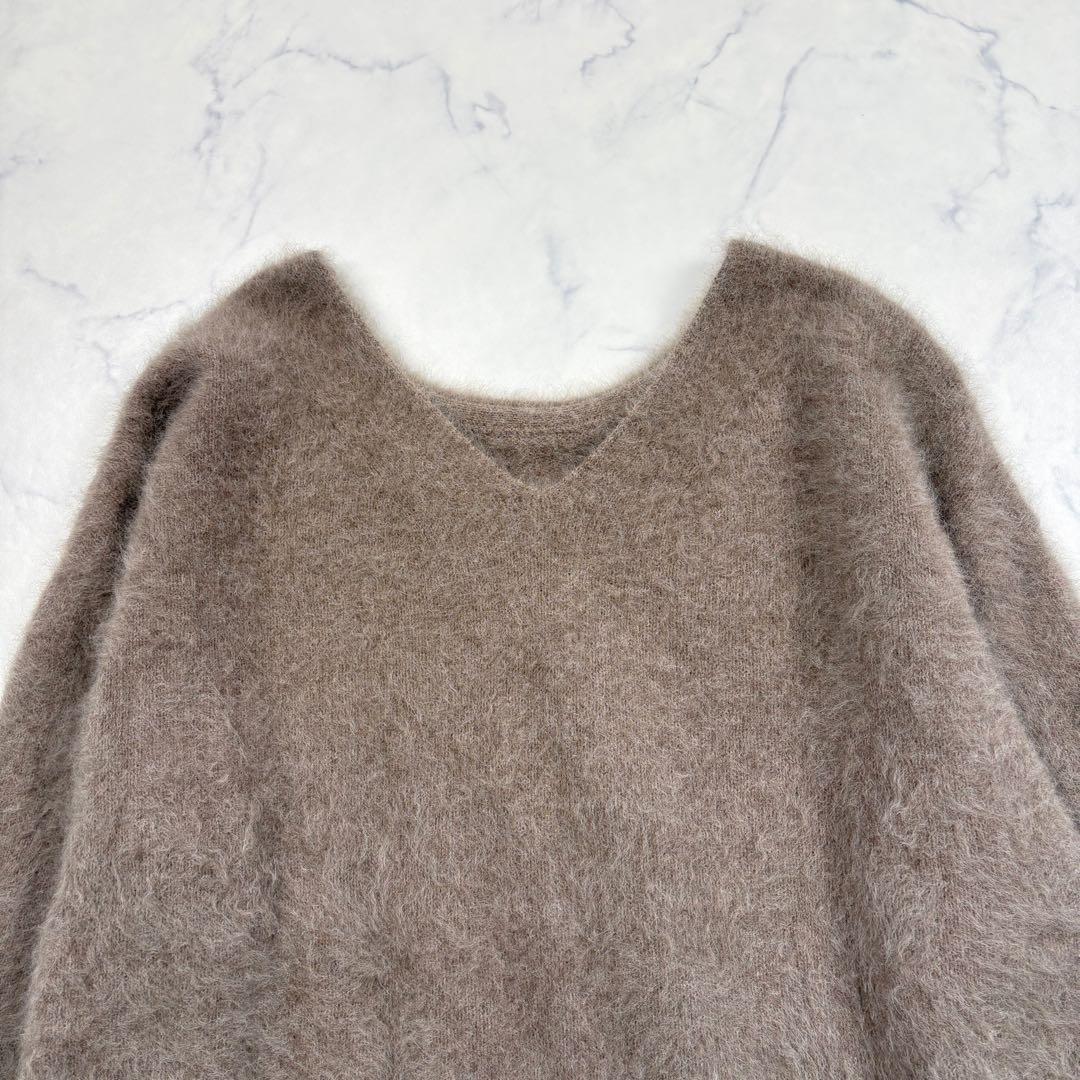 美品 バンヤードストーム FOXカシミヤVネックニット 24AW モカブラウン