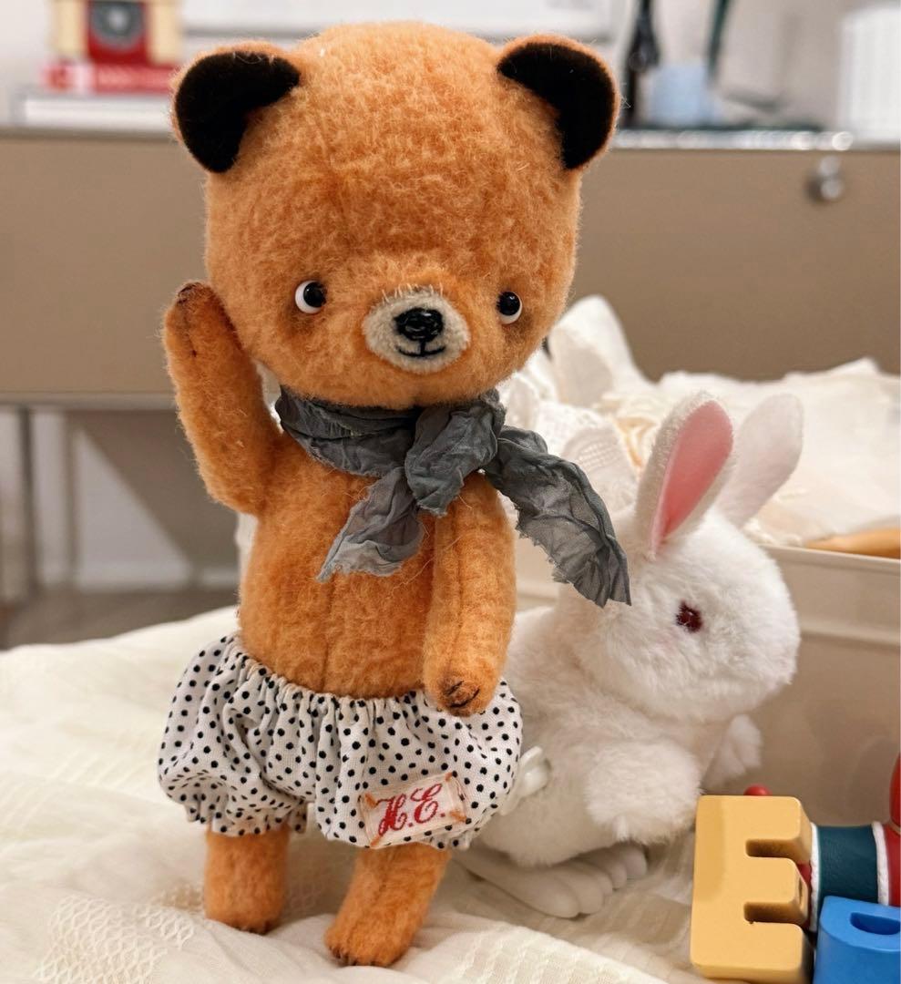 元気な黒耳仔熊 ぬいぐるみ アーティストベア 海外作家 ハンドメイド テディベア