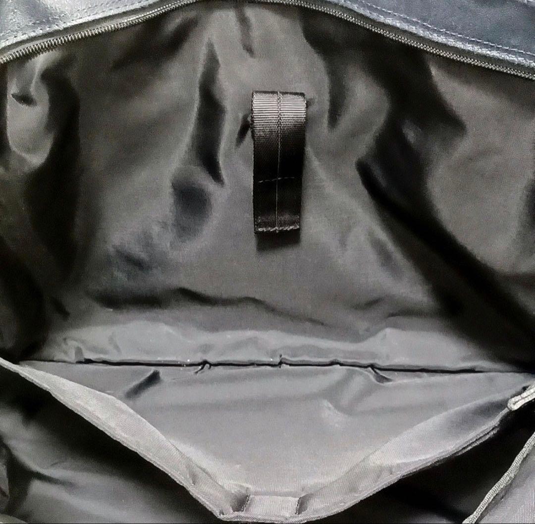 森野帆布帆布×レザー×ナイロン2wayトートバッグ紺