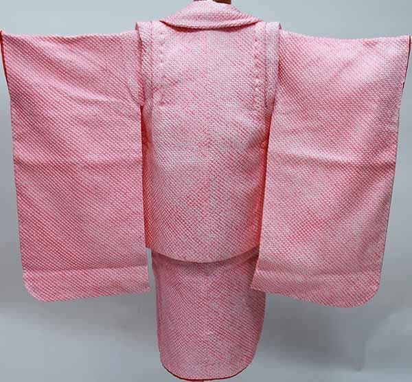 七五三 三歳 女児 被布着物セット 正絹 総絞り お仕立て無料 NO37184