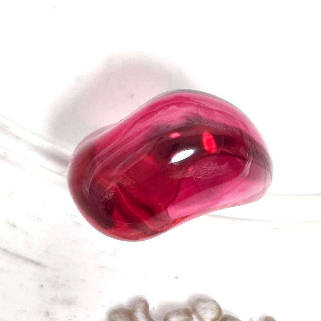 Baccarat ガレ クリスタル リング 指輪 レッド 赤 17号