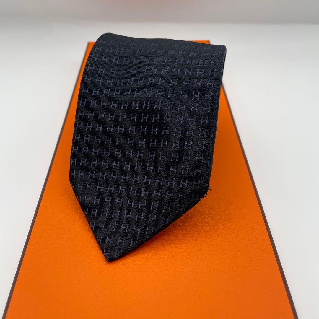 ✨現行モデル✨HERMES ネクタイ H柄 ファソネ ビジネス H織 高級シルク