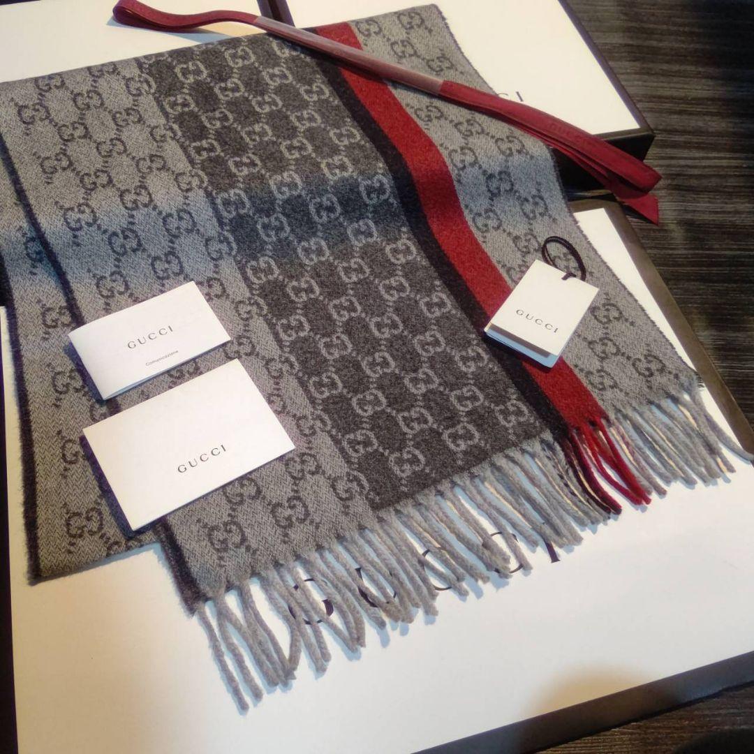 ❤美品箱付き❤GUCCI マフラー ショール スカーフ❤最高級カシミヤ❤