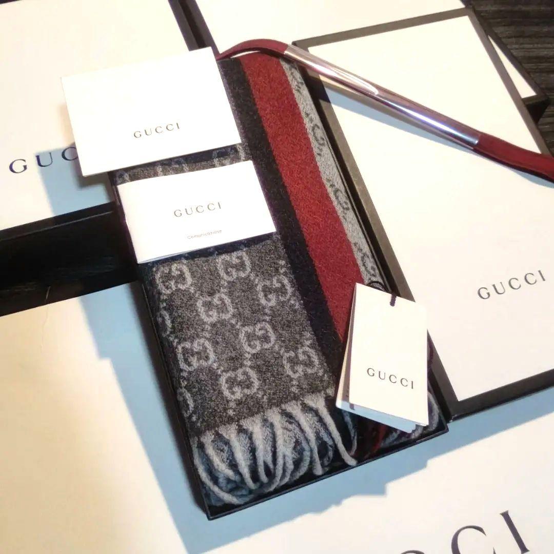 ❤美品箱付き❤GUCCI マフラー ショール スカーフ❤最高級カシミヤ❤