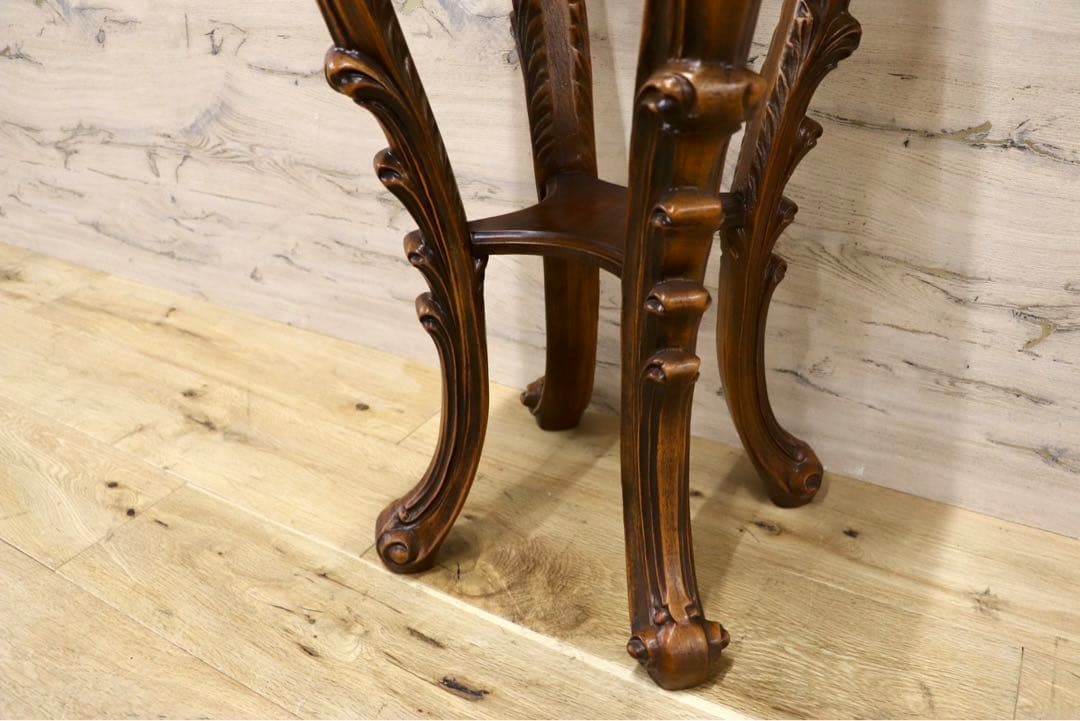 GMHK747○大理石風 木製 サイドテーブル 花台 飾り台 フラワースタンド