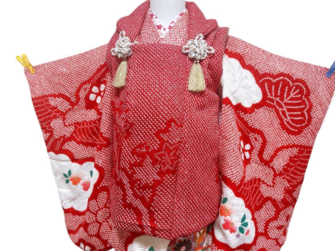 豪華逸品♡七五三　3歳　女の子　セット　一式　総絞りセット　赤系