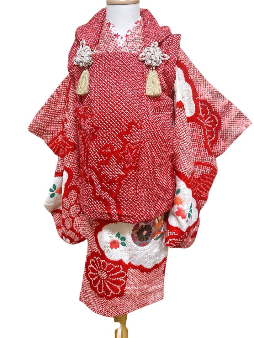 豪華逸品♡七五三　3歳　女の子　セット　一式　総絞りセット　赤系