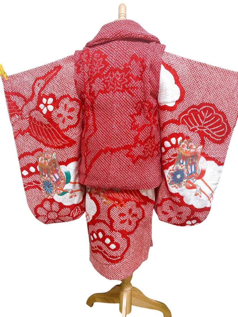 豪華逸品♡七五三　3歳　女の子　セット　一式　総絞りセット　赤系